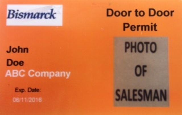 Door to Door Solicitation Permit Badge 2015 rsz
