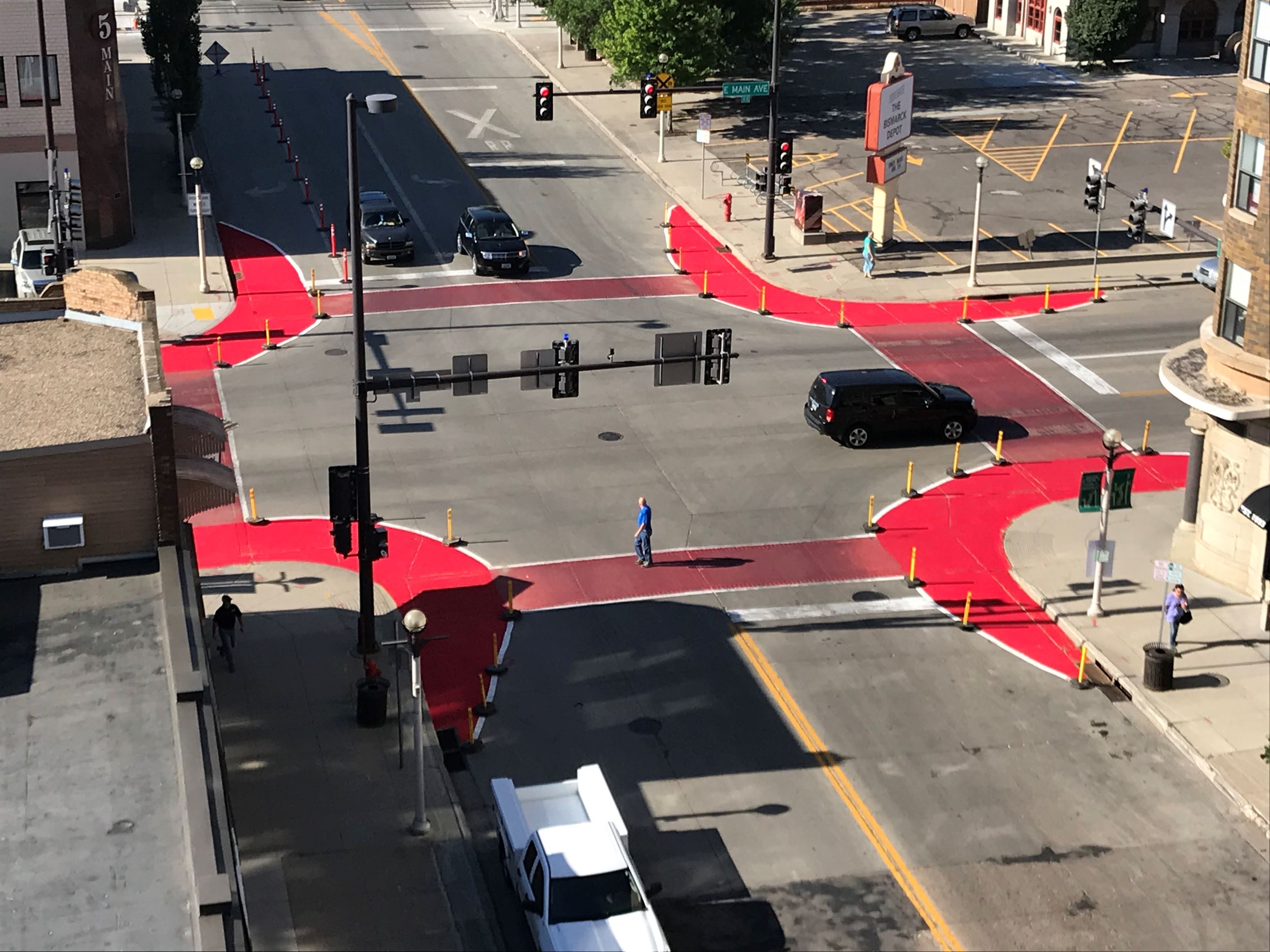 Bismarck Moves street activation demonstration project paint modified 