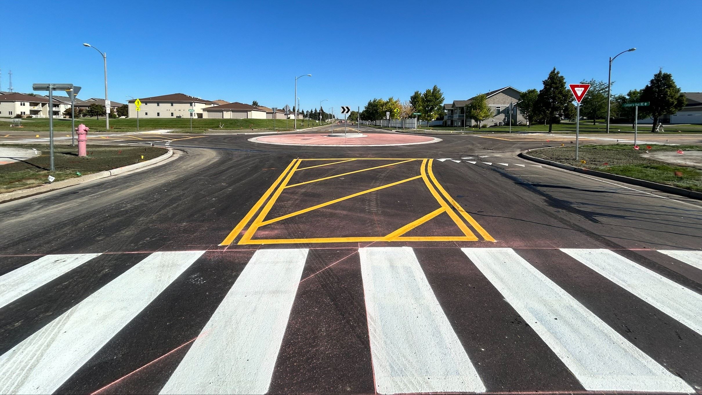 19th St  Calgary Ave mini roundabout