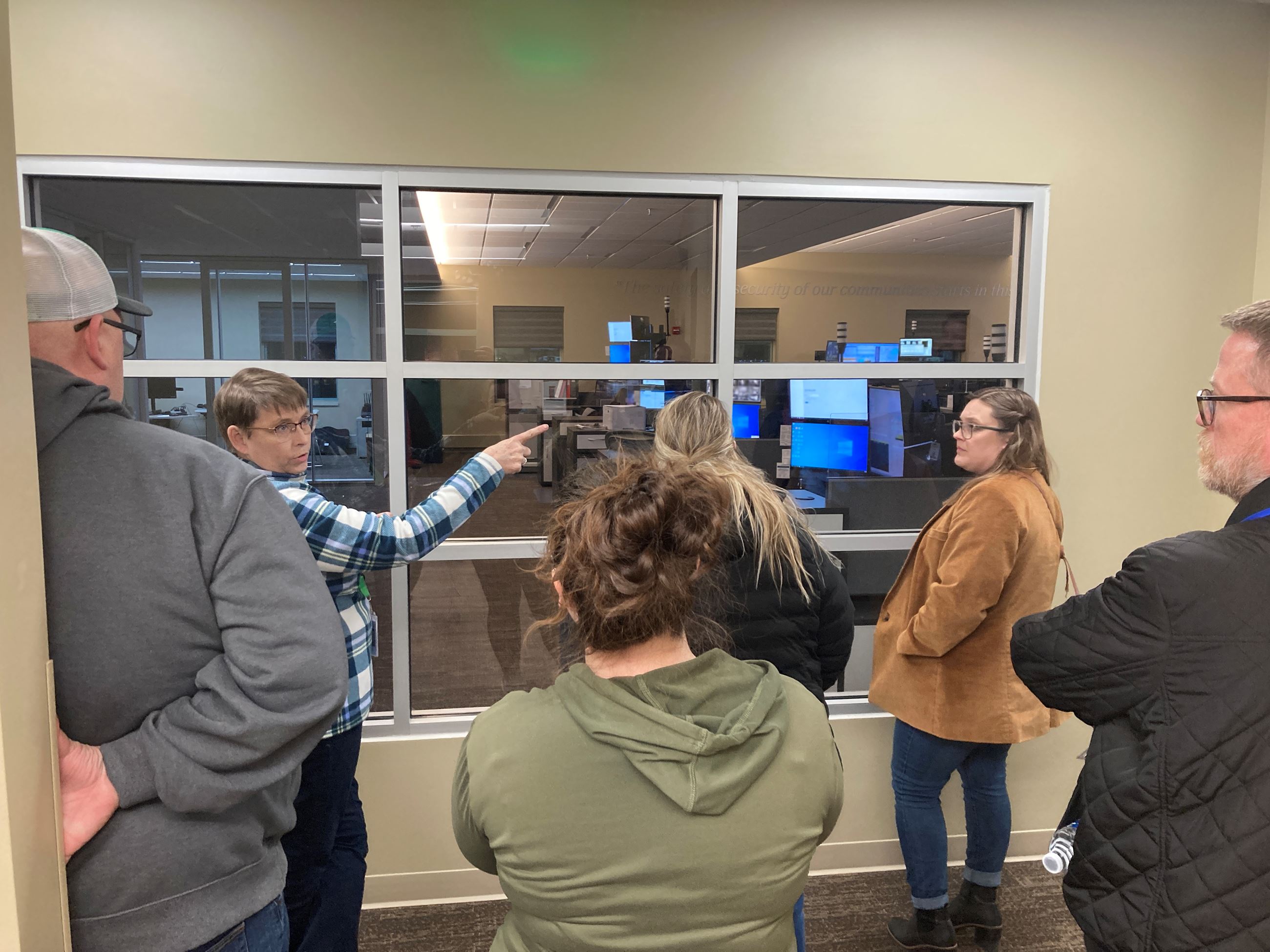 Citizen Academy looks at the dispatch center at CenCom. 