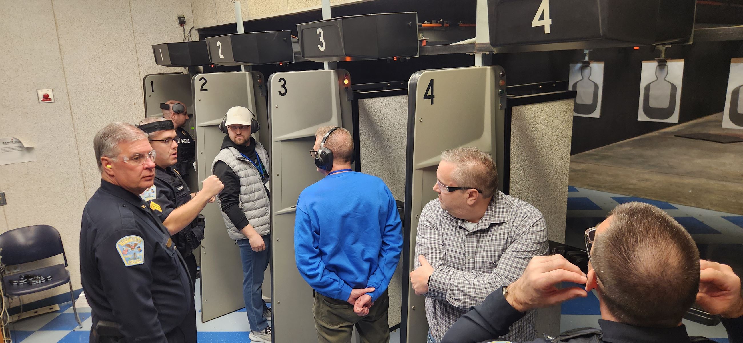 Citizen Academy prepares to use the firing range at the Police Department. 