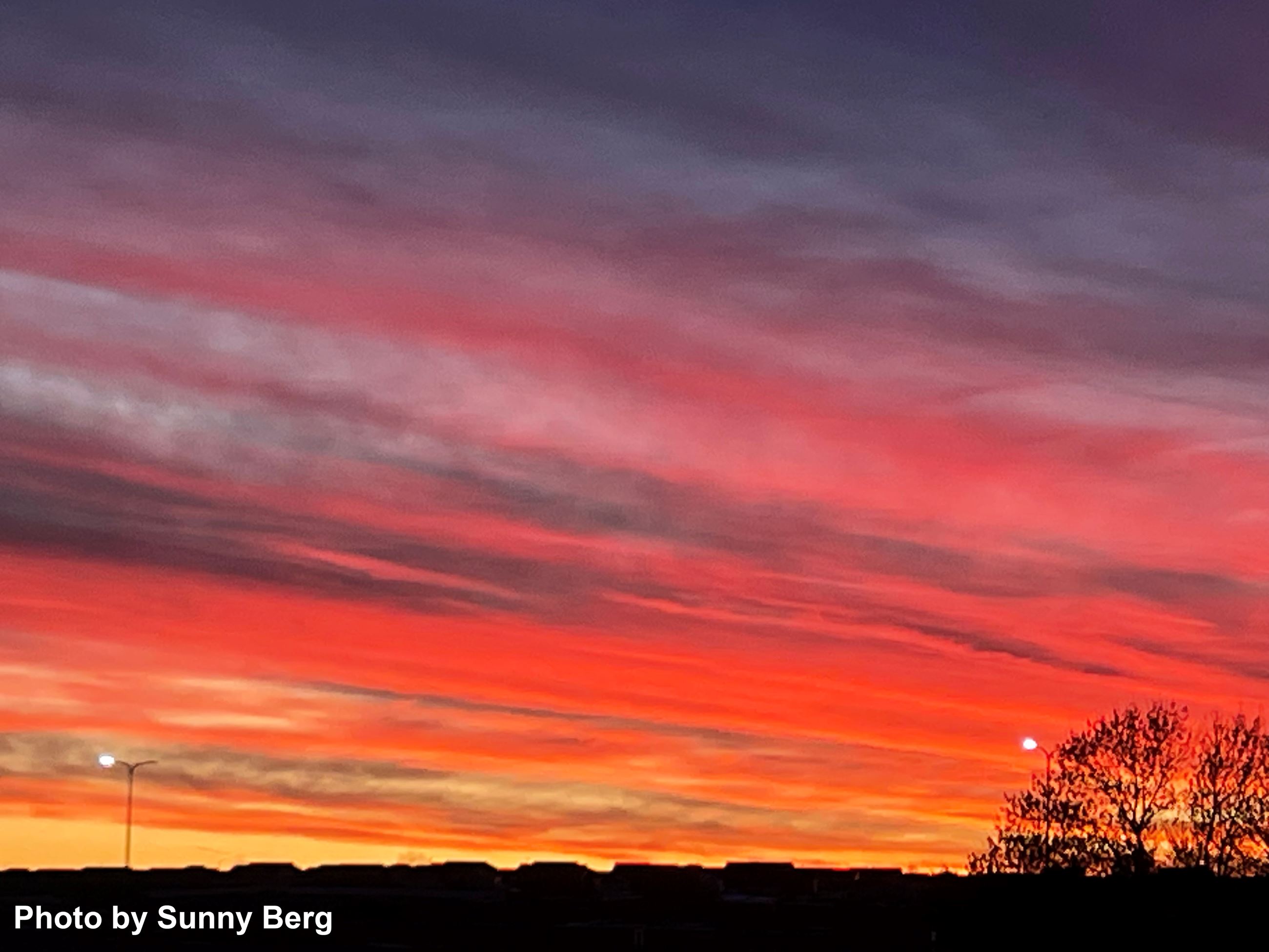 Colorful sunset in Bismarck. 