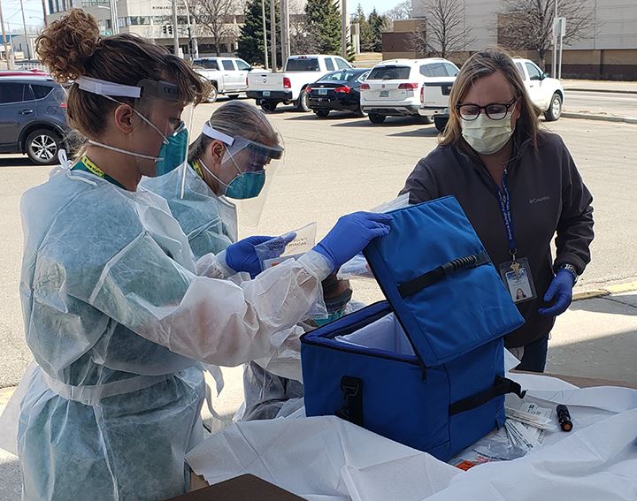 Nurses working at testing event at BBHP