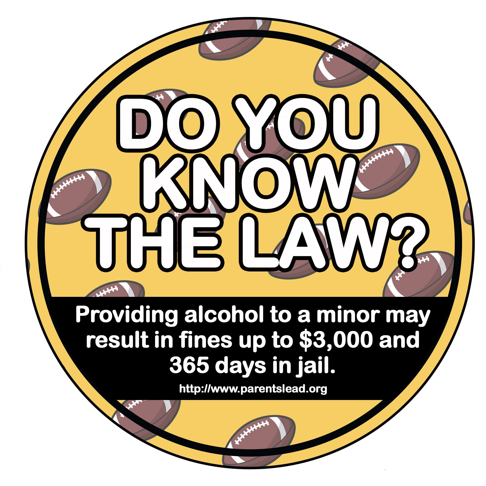 Providing alcohol to a minor may result in fines up to $3,000 and 365 days in jail. 