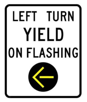 flashing yellow arrow sign