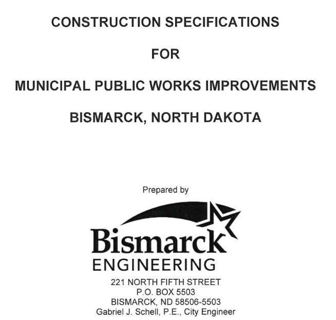 construction specifications for municipal public works improvements